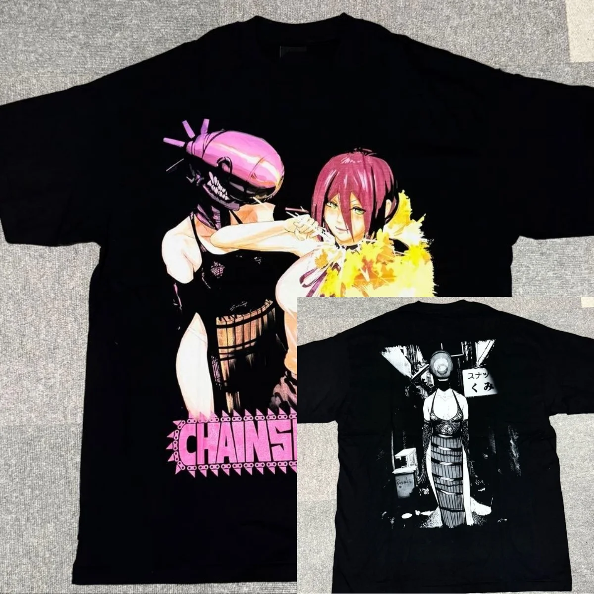 Chainsaw Man Reze Devil Double Sided Anime Graphic T-Shirt Cotton Men Women Streetwear Tee