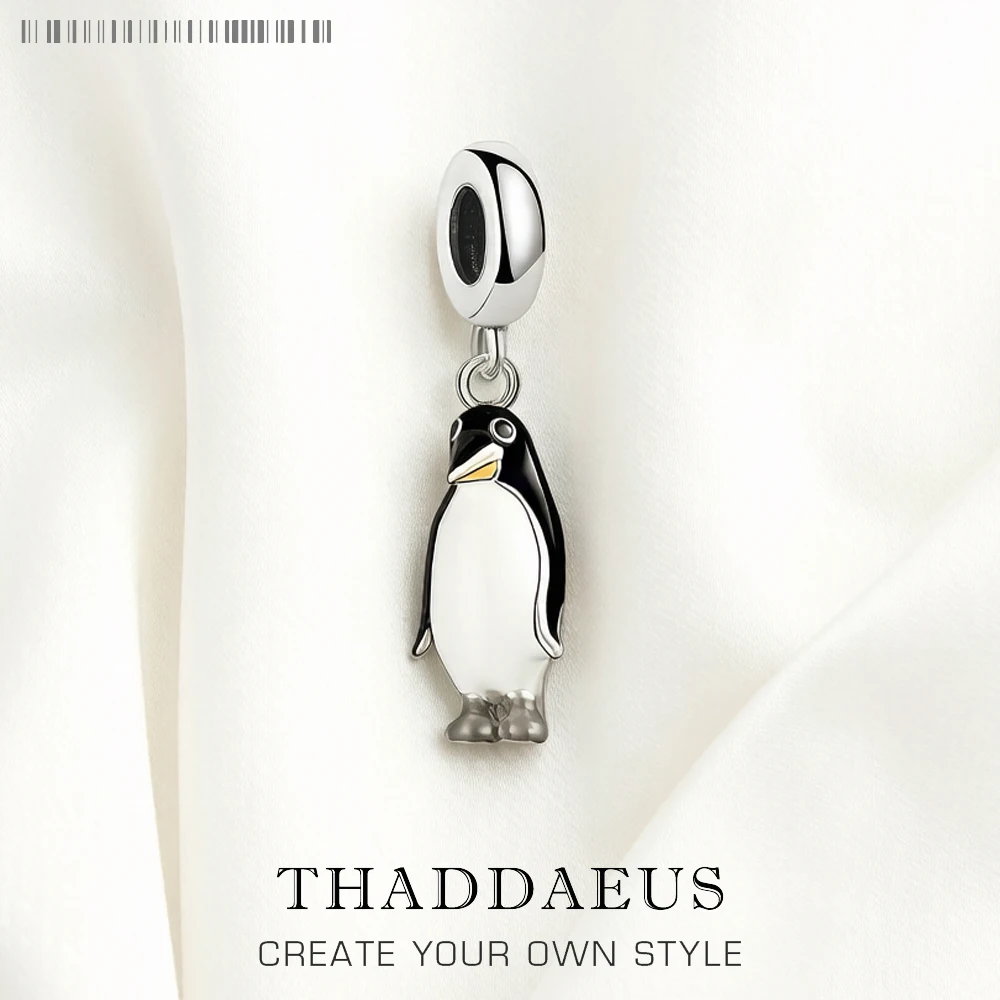 

Dangle Charm Pendant Penguin New Europe Fine Jewelry Cute Gift In 925 Sterling Silver