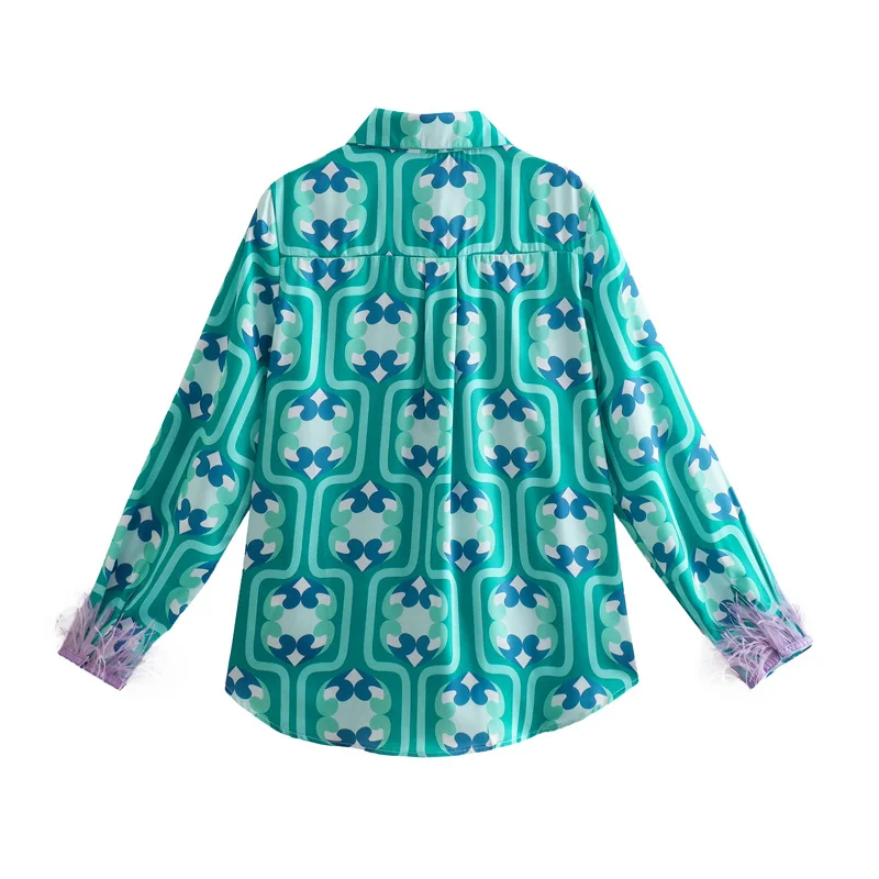 Fashion Printed Shirt Tops For Women European And American Style New Loose Wide-leg Trousers Street Style Casual Suits