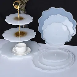 Three-layer Fruit Plate Tea Plate Silicone Molds Cup Pad Epoxy Resin Casting Mould for DIY Epoxy Resin Home Table Decoration