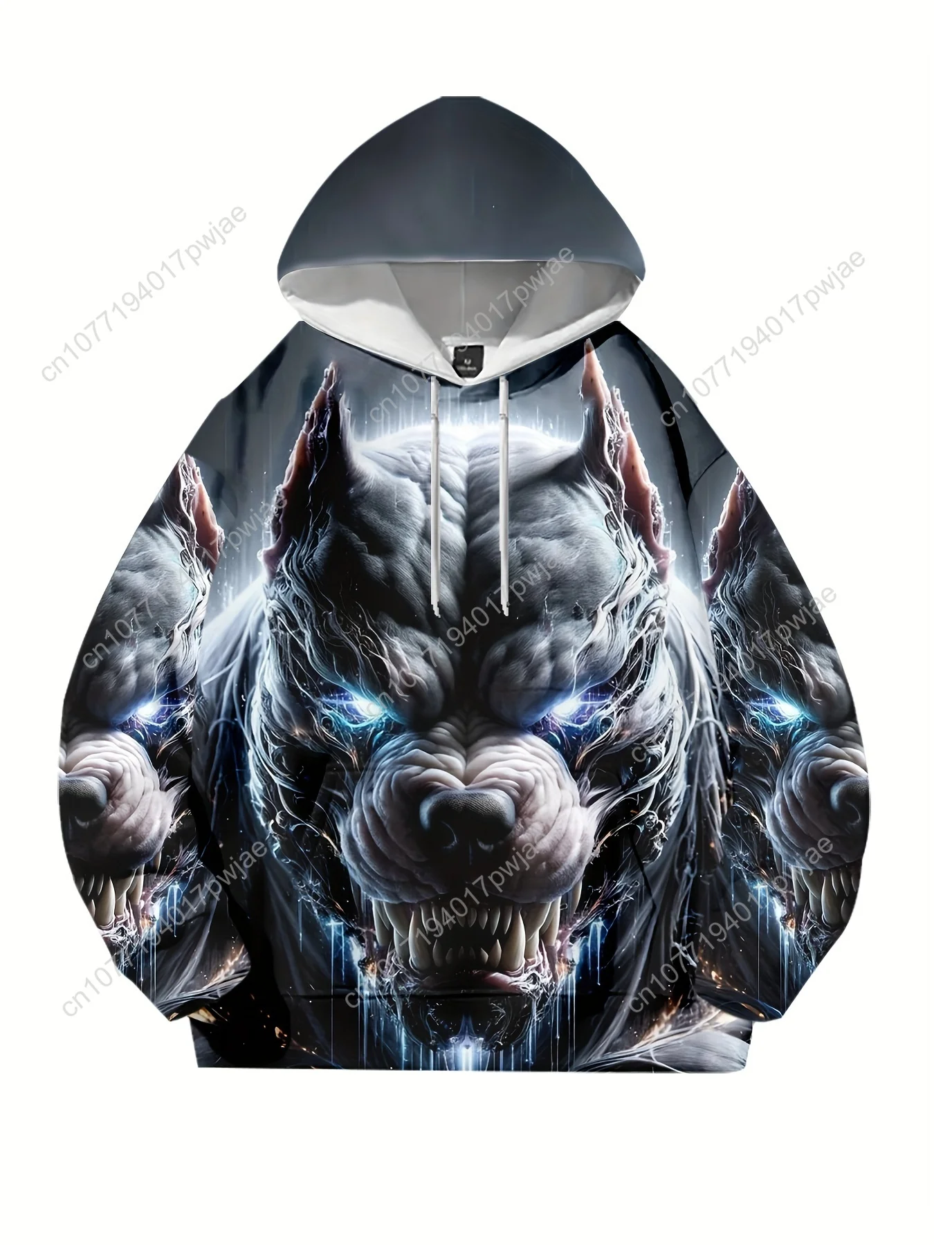 メンズ ジャーマン シェパード ドッグ 3D デジタル プリント フード付きスウェットシャツ、フルレングス カンガルー ポケット 冬用 暖かいプルオーバー セーター、ノベルティ