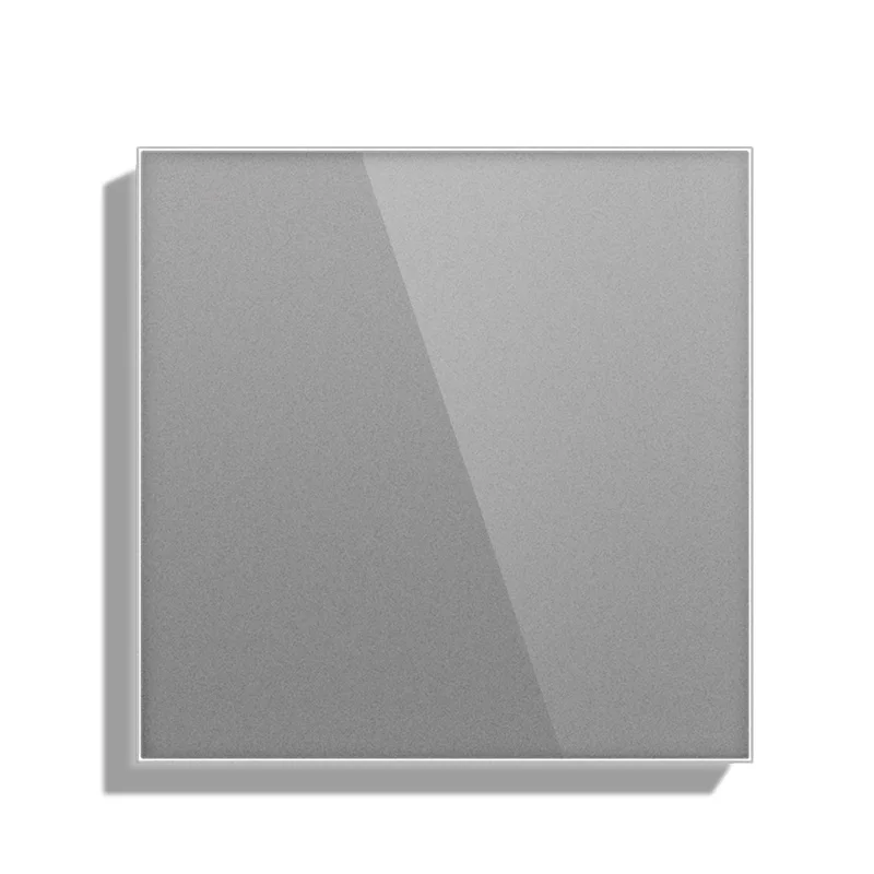 blank cover plate with installation iron plate 82mm*82mm black and white gold gray tempered glass switch socket panel white boar