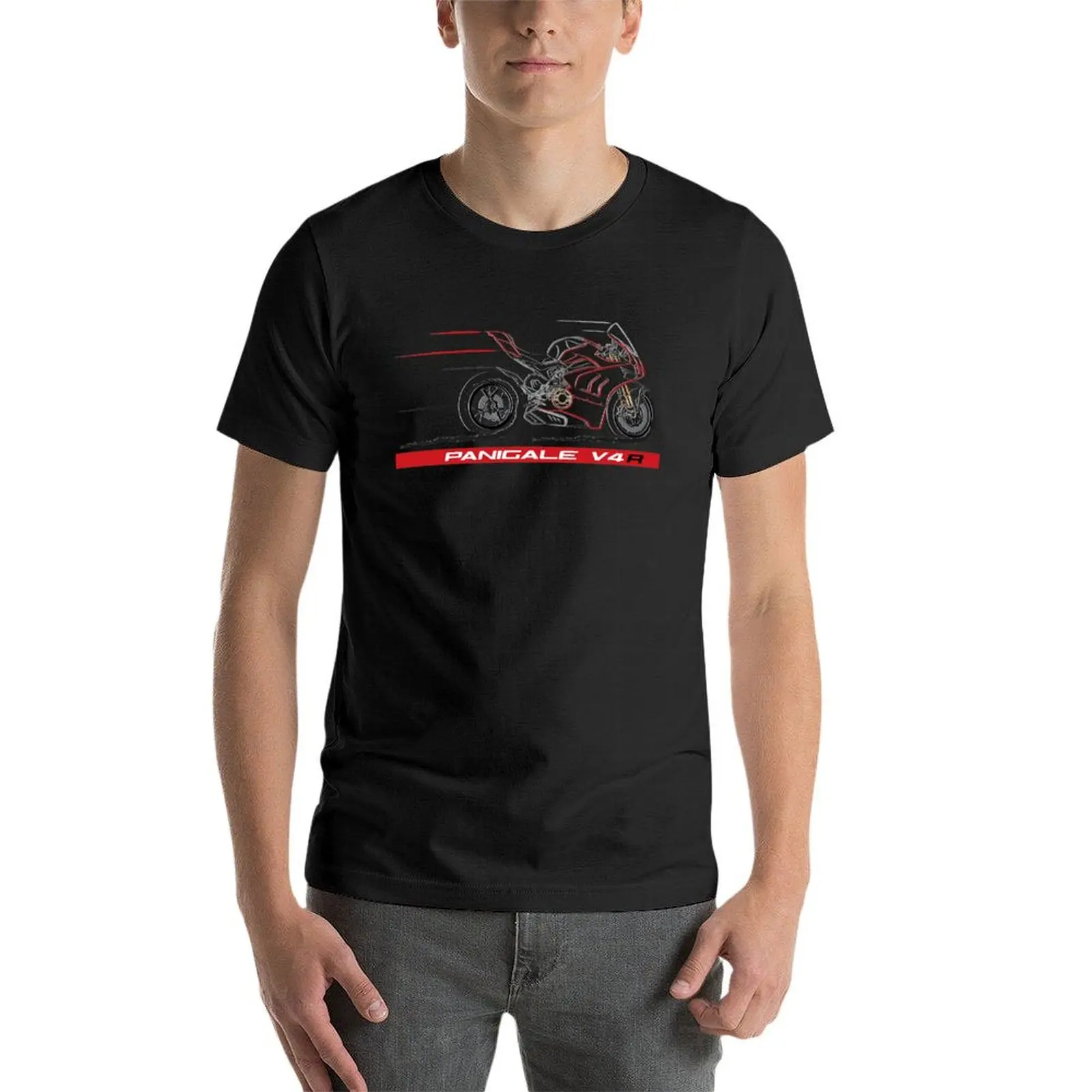 L'arte del PANIGALE, V4R per la vera t-shirt da motociclista Speed animal prinfor boys summer tops sweat mens graphic t-shirt hip hop