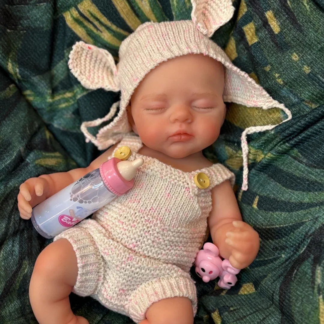 13 Inch Soft Touch Silicone Bebe Reborn Awake Or Sleeping Baby Doll For Choose Cute Reborn Doll Birthday Gifts - view 4