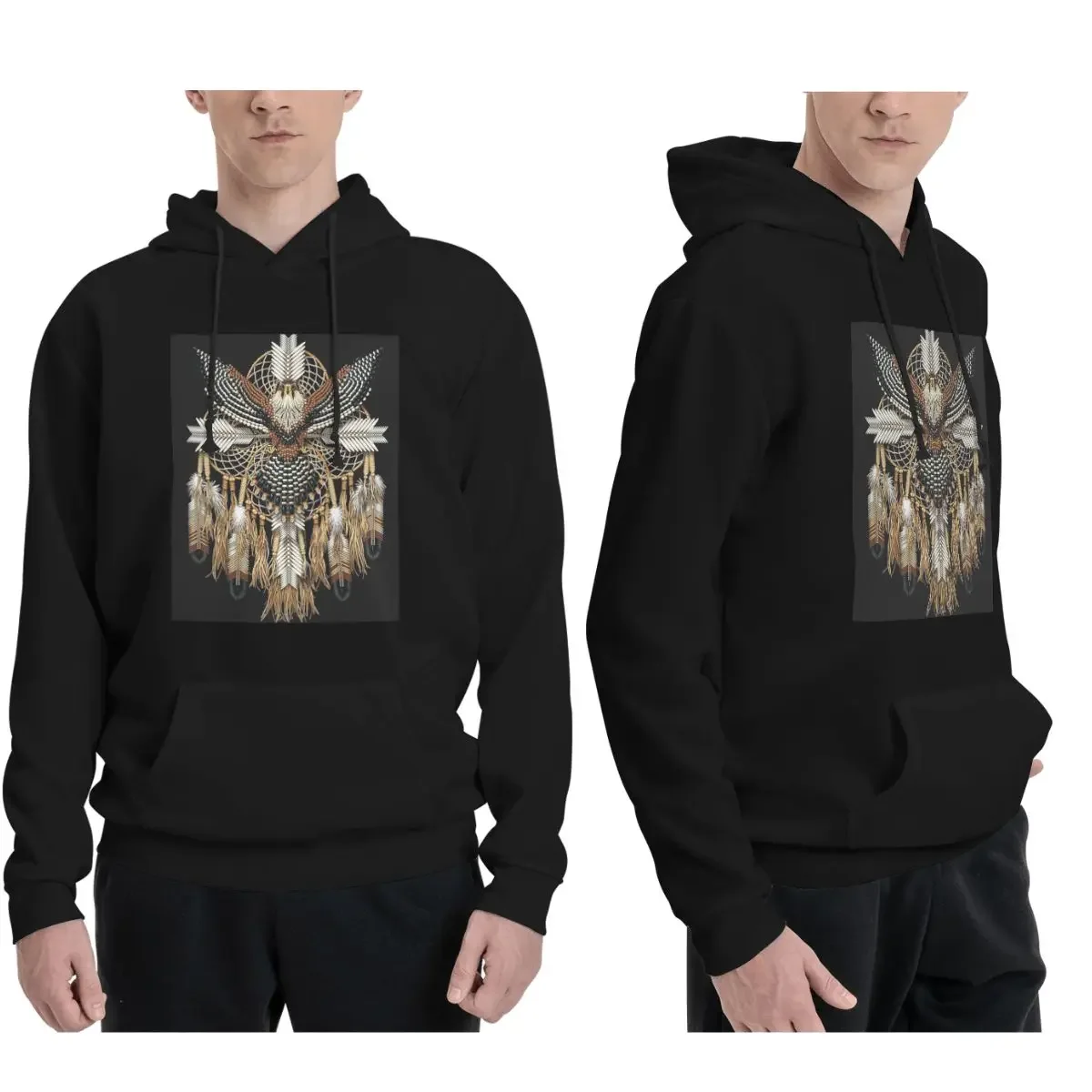 Eagle Native American Art Hoodies Men's Women Casual Pullover Sweatshirt Harajuku Long Sleeve Hooded Autumn Winter