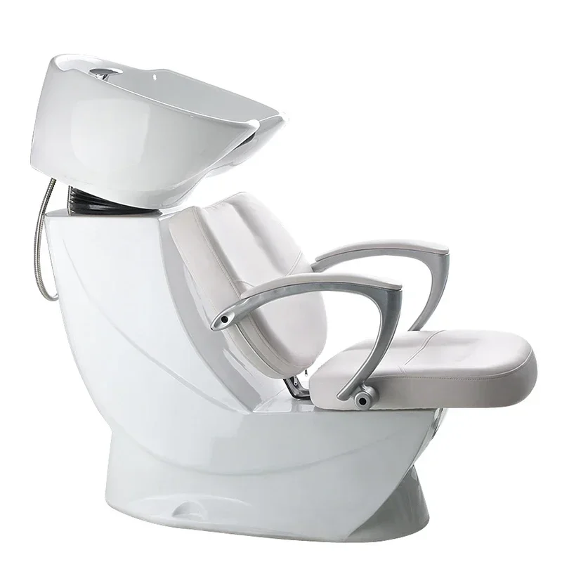 Professionals Shampoo Chair Luxury White Shampoo Chair Basin Stylish Lavacabezas Peluqueria Profesional Muebles Salon Furniture