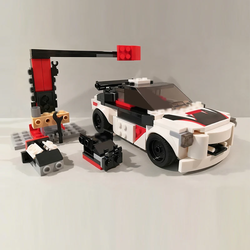 도시 자동차 모델 MOC 빌딩 블록 레이싱카 액세서리 포함 모듈형 기술 어린이 휴일 선물 조립 장난감 세트