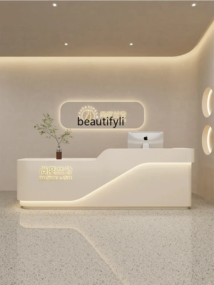

smt14 ss newSimple Modern Clothing Store Cashier Desk Beauty Salon Barber Shop Bar Company Reception Desk Oral Clinic Reception