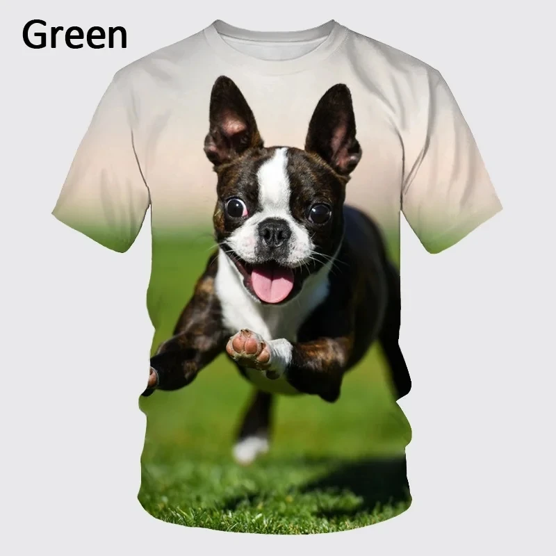 Summer Fashion Animal Dog Pattern 3D Printed Men's T-shirt Hip Hop Fun Round Neck Plus Size Comfortable Short Sleeve