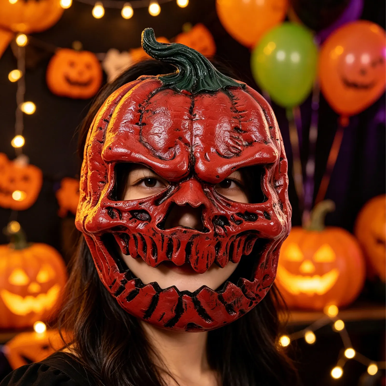 Halloween Pumpkin Mask Unisex Adult Size Lightweight Design Reusable Party Essential Spooky Night Out Accessory Halloween