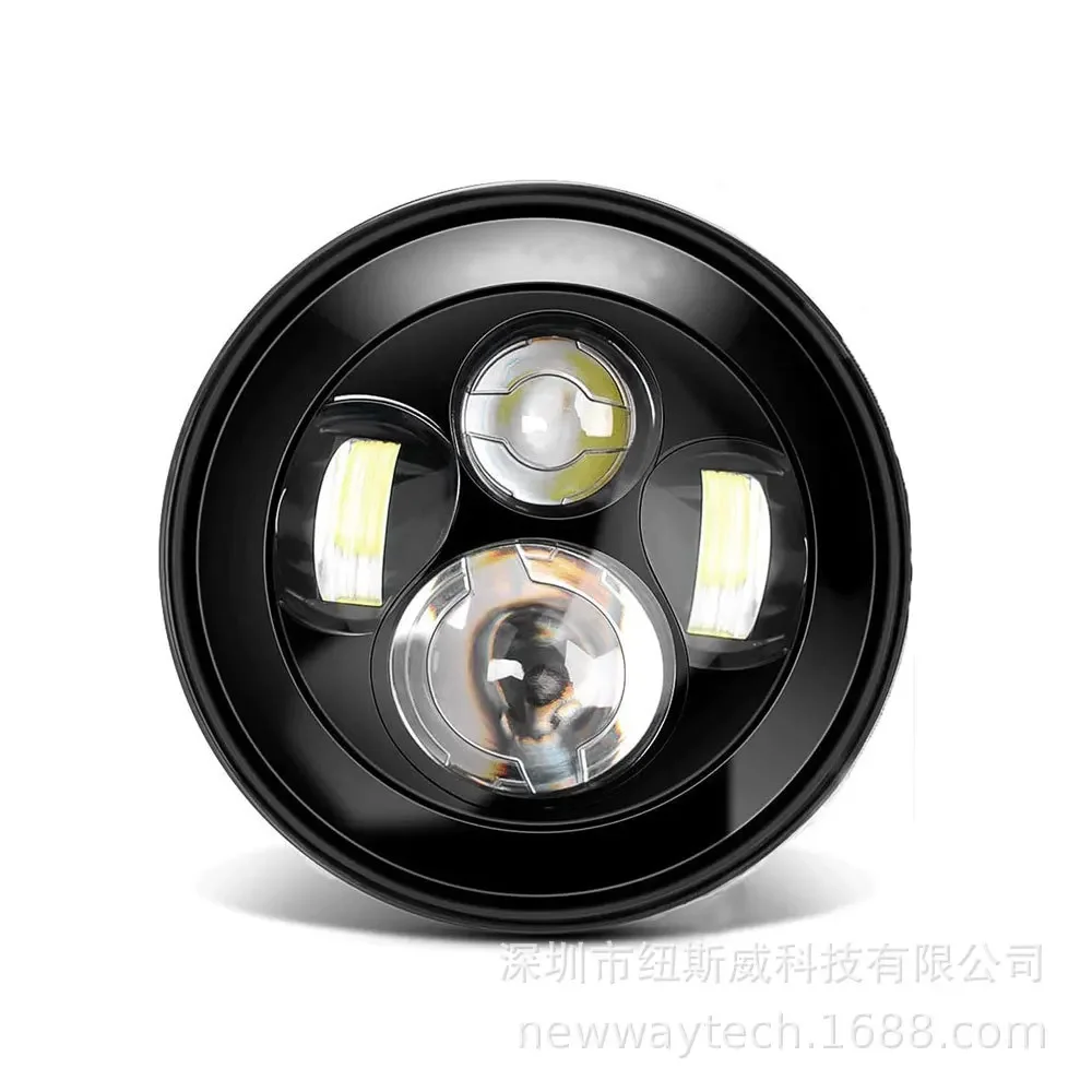 1 Lamp Sale Harley 7-inch Round LED Headlight Off-road Wrangler Modified Lens Angel Eye Hi Lo DRL