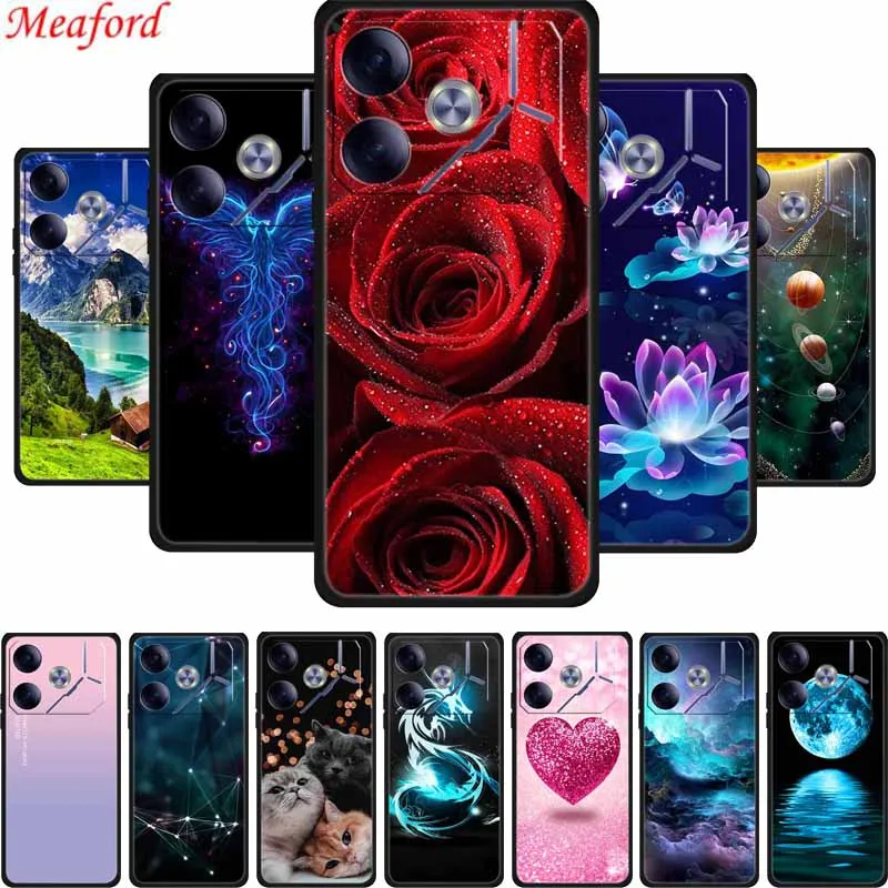 Phone Case For Tecno Pova 6 Back Cover Case Shockproof Black Silicone Soft Funda For Tecno Pova 6 Case Pova6 6.78\