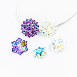 Colorful gradient glass crystal flower brooch