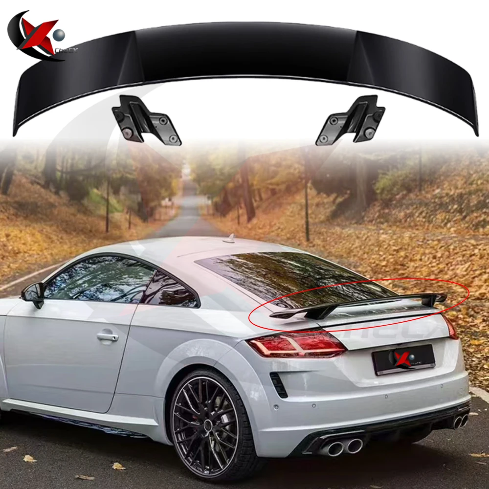 

Carbon Fiber Look Car Rear Trunk Spoiler Wings For Audi TT MK3 8S TTS TTRS Sline Coupe 2015-2024 Rear Spoiler Boot Lid Wing Lip