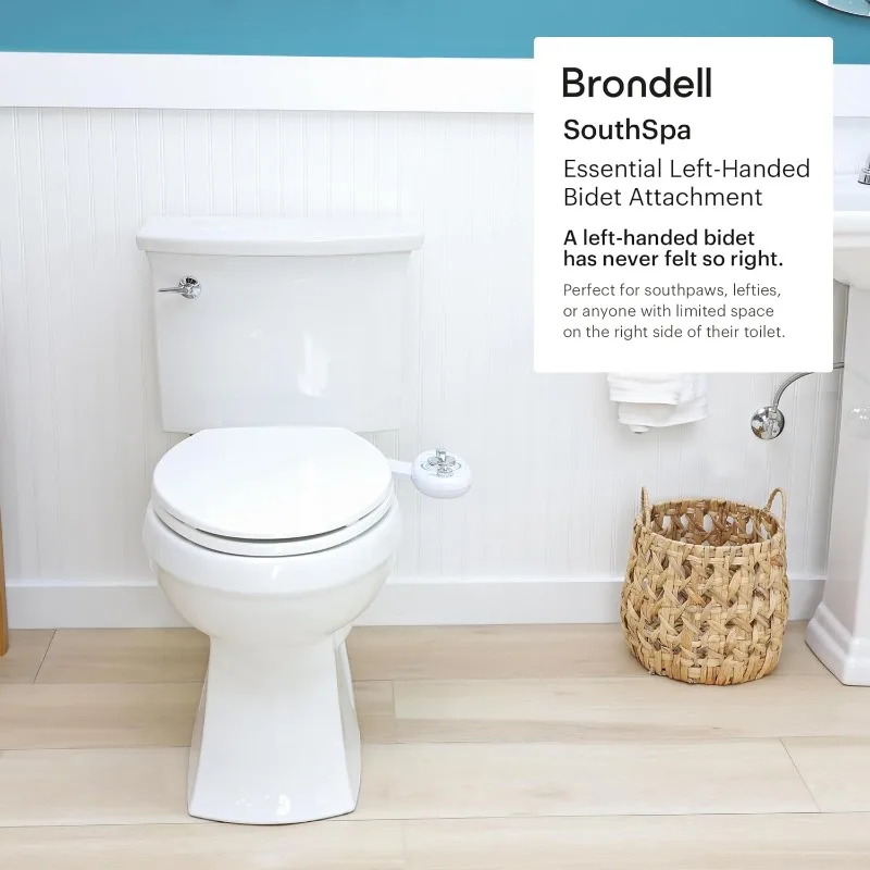 Brondell Bidet Left Hand Bidet Attachment - control panel on left side - Dual Positionable Nozzles for front and rear wash,LH-12