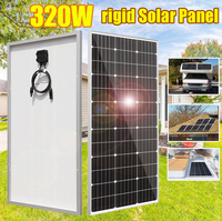 12v rigid solar panel aluminum frame 320w 300w 160w 150w tempered glass photovoltaic panel camper RV boat home balcony mono cell