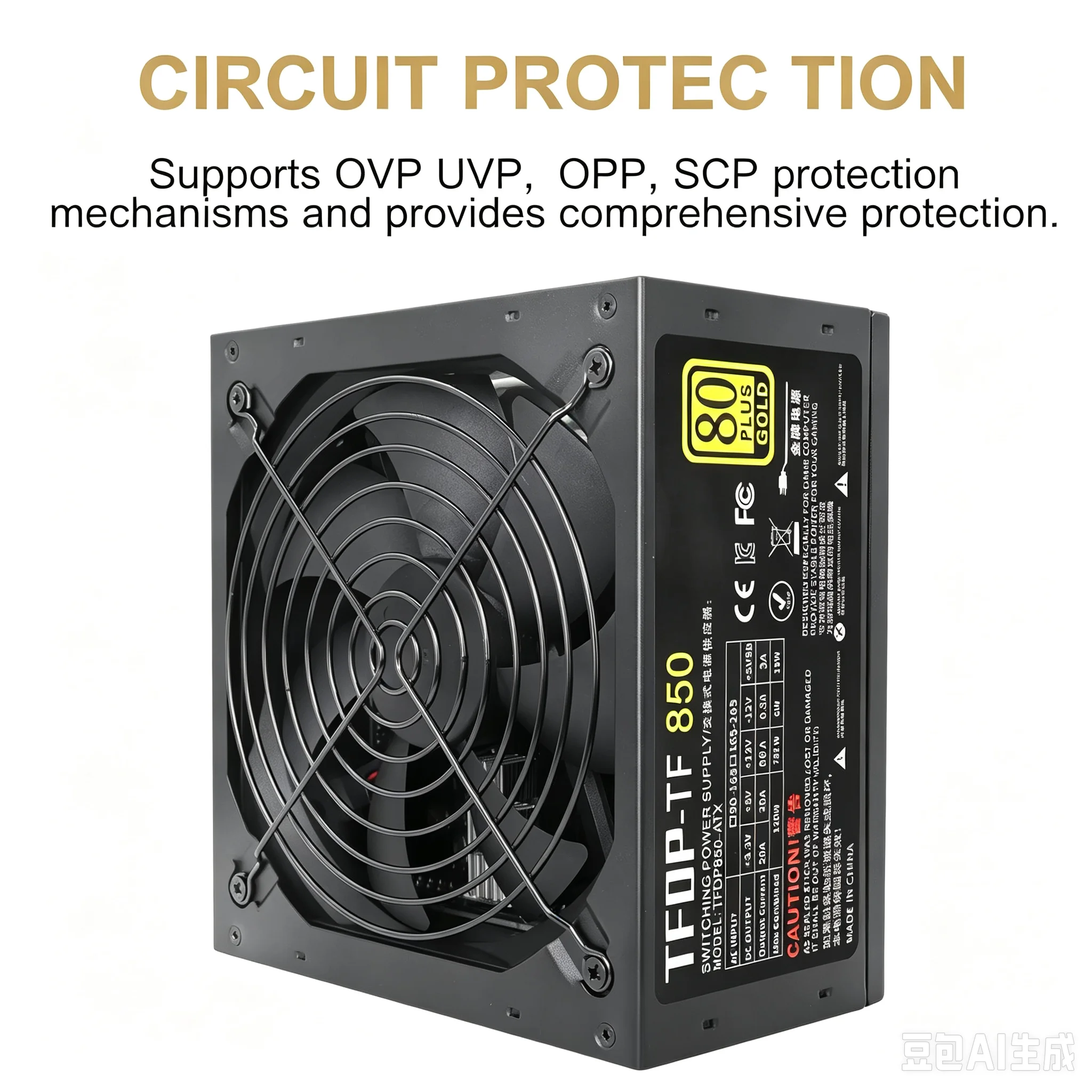850w 80 Plus Gold Power Supply 110V/220V Full Modular Active PFC PC Source For Gaming Computer Power Supply Video Power Supply