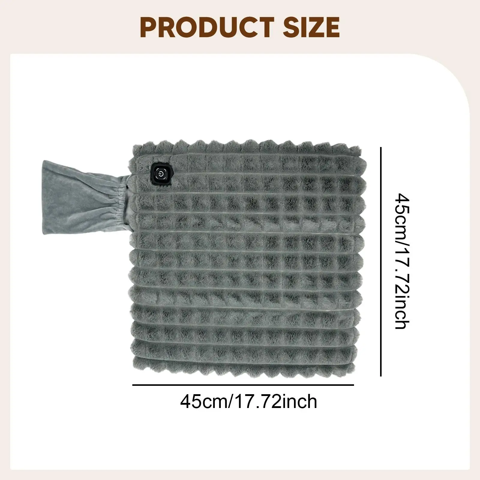 USB Heated Chair Pad 3 Level Adjustable Heating Seat Cushion Washable Plush for Office Car Camping Stadium