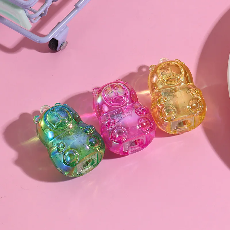 Cute Cartoon Capybara Pencil Sharpener Transparent Acrylic Student Stationery Keychain Decor Portable Manual Pencil Cutter