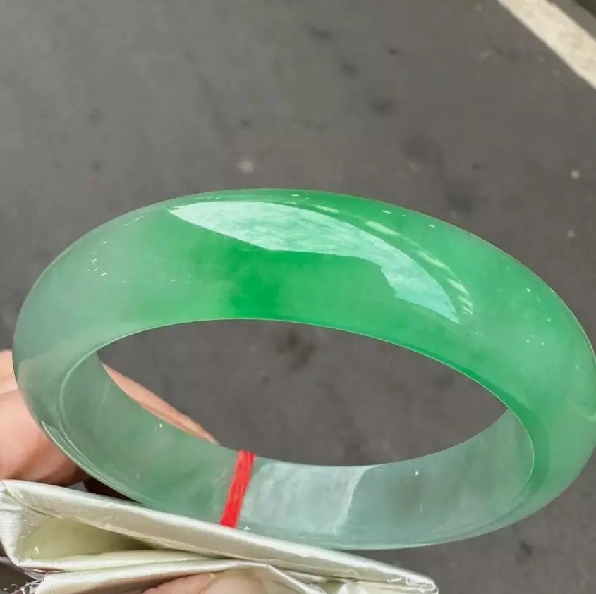 

Real Nature Grade AA Emerald Ice Green Burmese Jade jadeite bracelet bangle 60mm