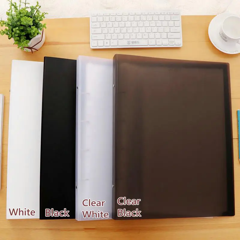 Multi-color A3 Binder 4-Rings A3 Folder For Document Storage HD Transparent Sleeves Ring Binder Folder With Rings
