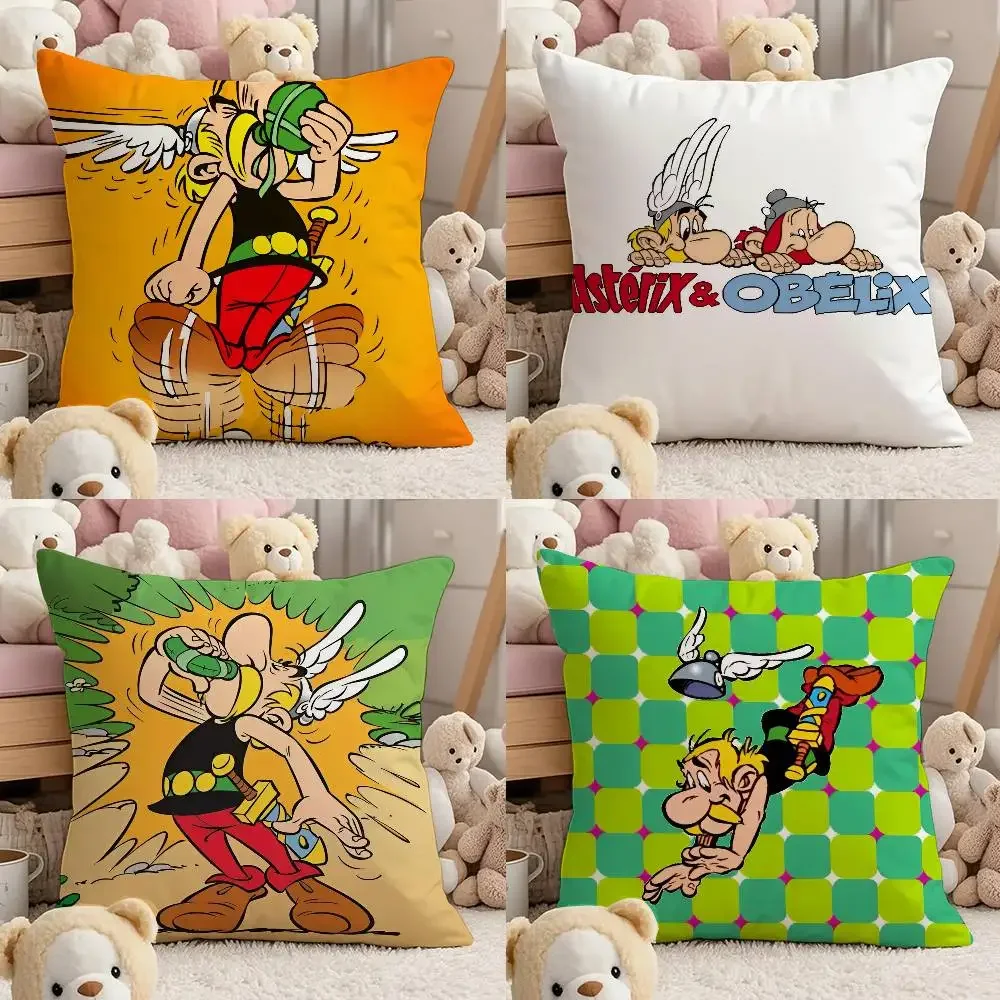 

Adventure Comic Asterix Pillow Case Comfort Sofa Bed Silky Elegant Invisible Zipper Custom Decorative Cushion Cover