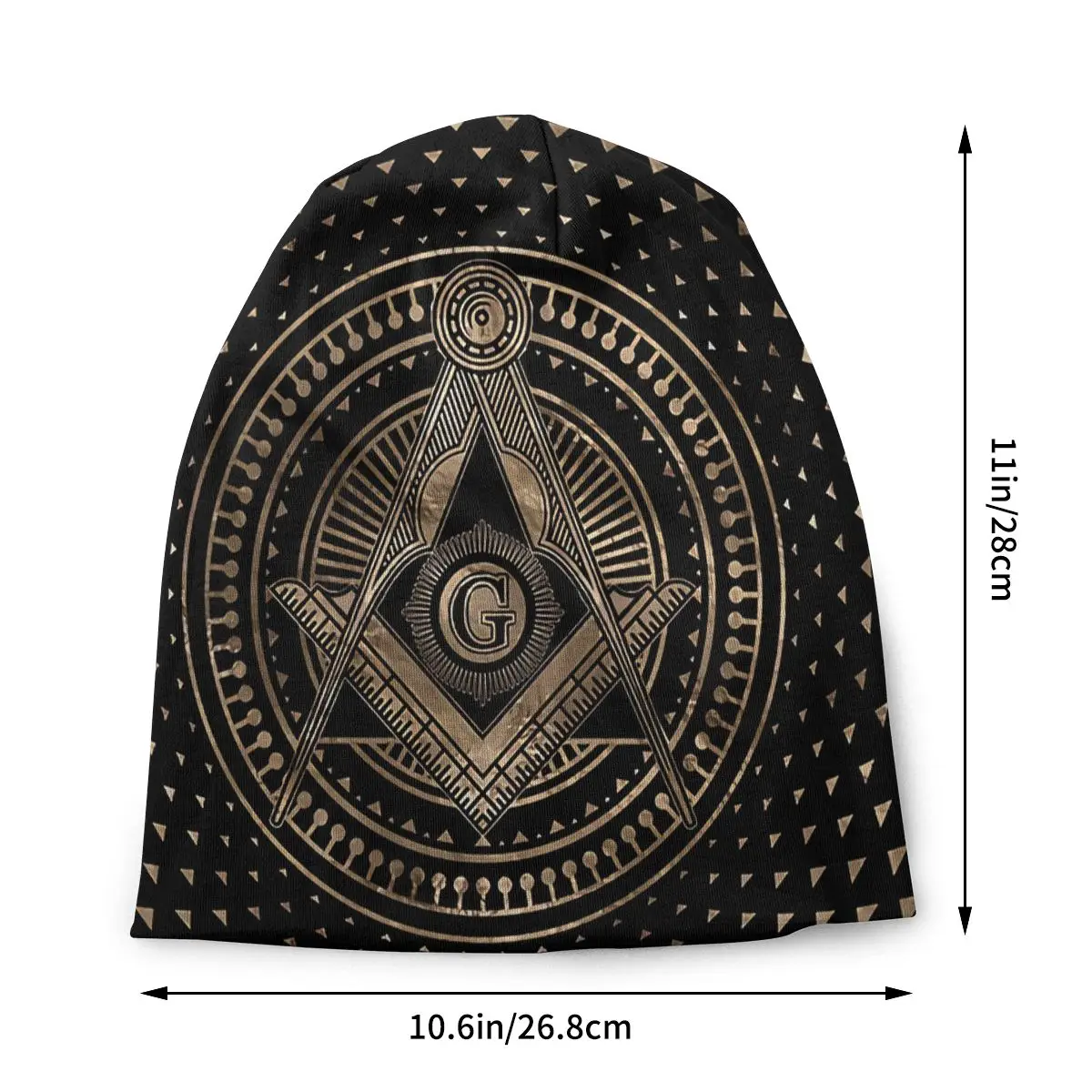 Freemason Compass Masonic Freemasonry Symbol Square Compasses Men Women Thin Beanies Outdoor Ski Cap Skullies Bonnet Hat