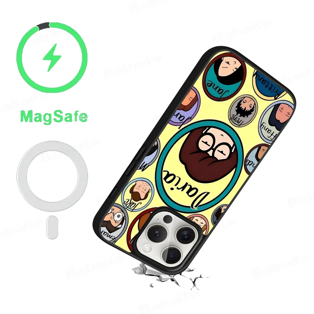 Anime-D-Darias Phone Case Magesafe Magnetic Wireless Charge Case For iPhone 16 11 12 13 14 15 Pro Max Plus Mini