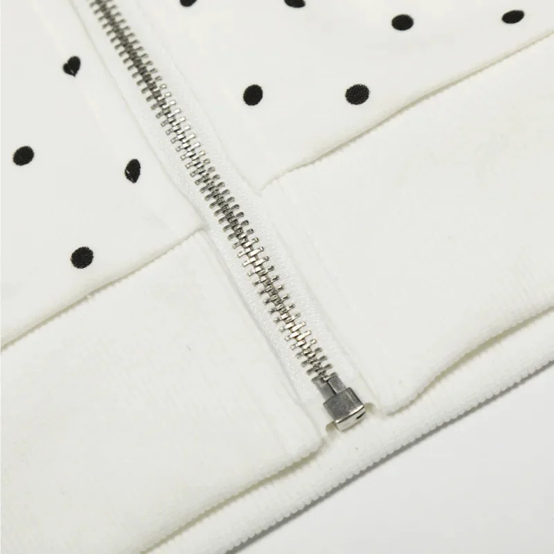 Music Y2K Polka Dot Hoodie Autumn Winter Aesthetic Hooded Sweatshirt Cute Printed Graphic Outerwear Sweet Girl Jacket Casual New