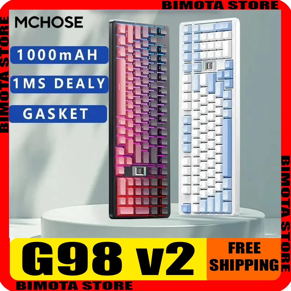 

Mchose G98 V2 Wireless Mechanical Keyboard 3Mode 2.4G/Bluetooth/Type-C Hot Swppable Gamer Keyboard Office Customized Hifi Switch