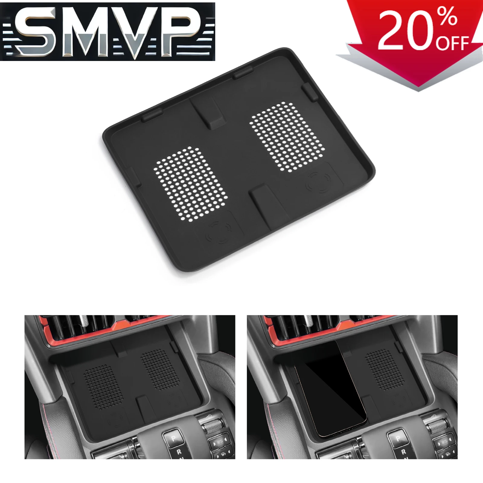 

Fit For BYD SHARK 2024 2025 Car Anti-Slip Pad Silicone Center Console Wireless Charger Interior Accessories Black