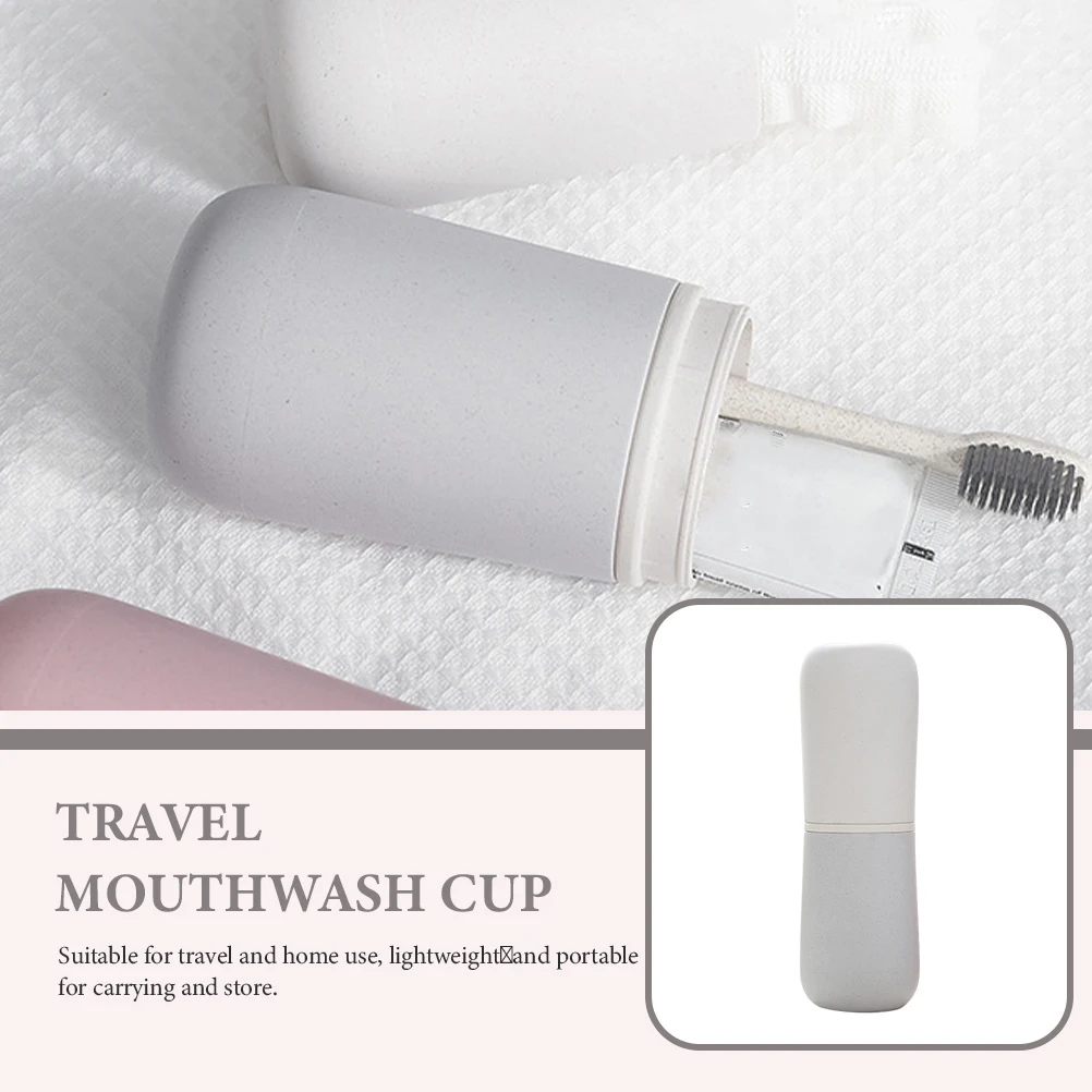 

Bamboo Fiber Travel Mouthwash Cup Toothbrush Storage Box Detachable Lightweight Portable Durable For Home Travel Great Gift