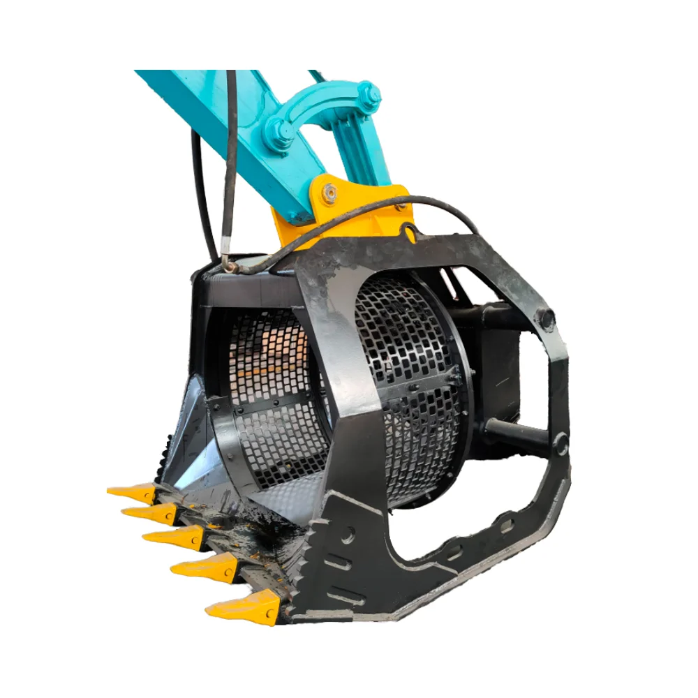 6-30 Ton Excavator Rotating Screening Bucket Drum-Type Skeleton Bucket Dry Wet Dual-Purpose Excavator Screening Bucket