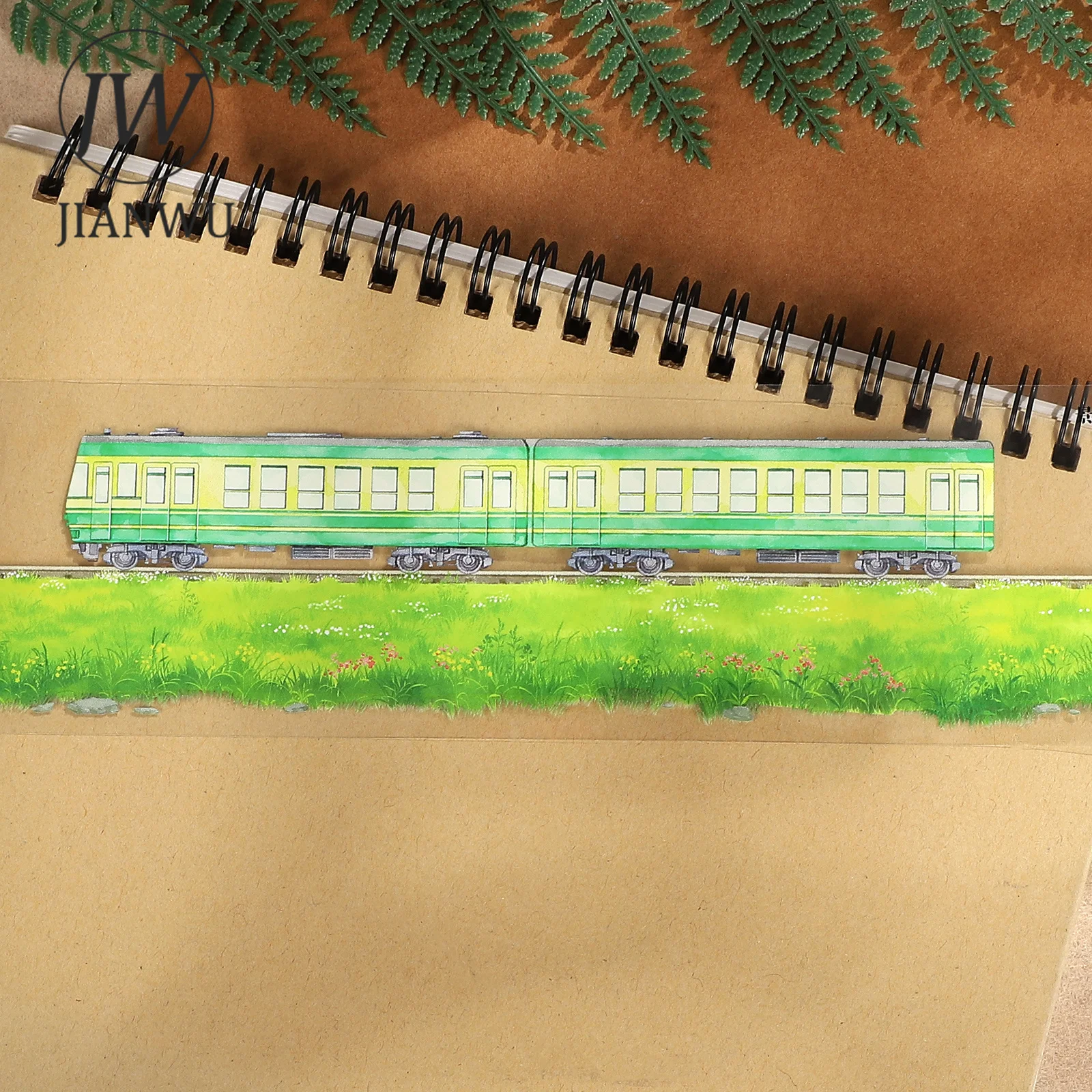 JIANWU 60mm*5m Vintage Field Travel Landscape Material Collage Scrapbooking PET Tape Creative DIY Journal Stationery