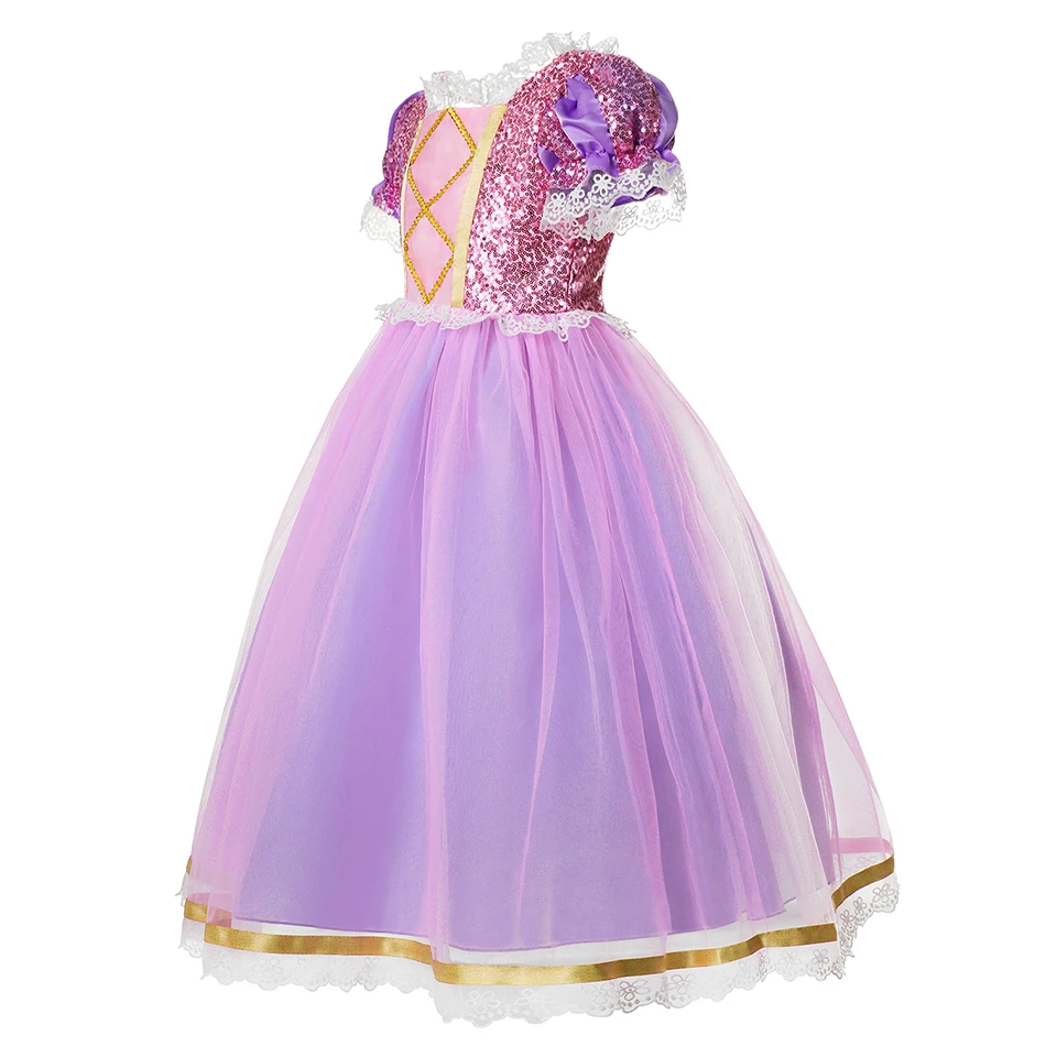 Disney Princess Rapunzel for Girls Costume Movie Tangled Kids Cosplay Carnival Party Vestido Birthday Christmas Dress 1-10Yrs