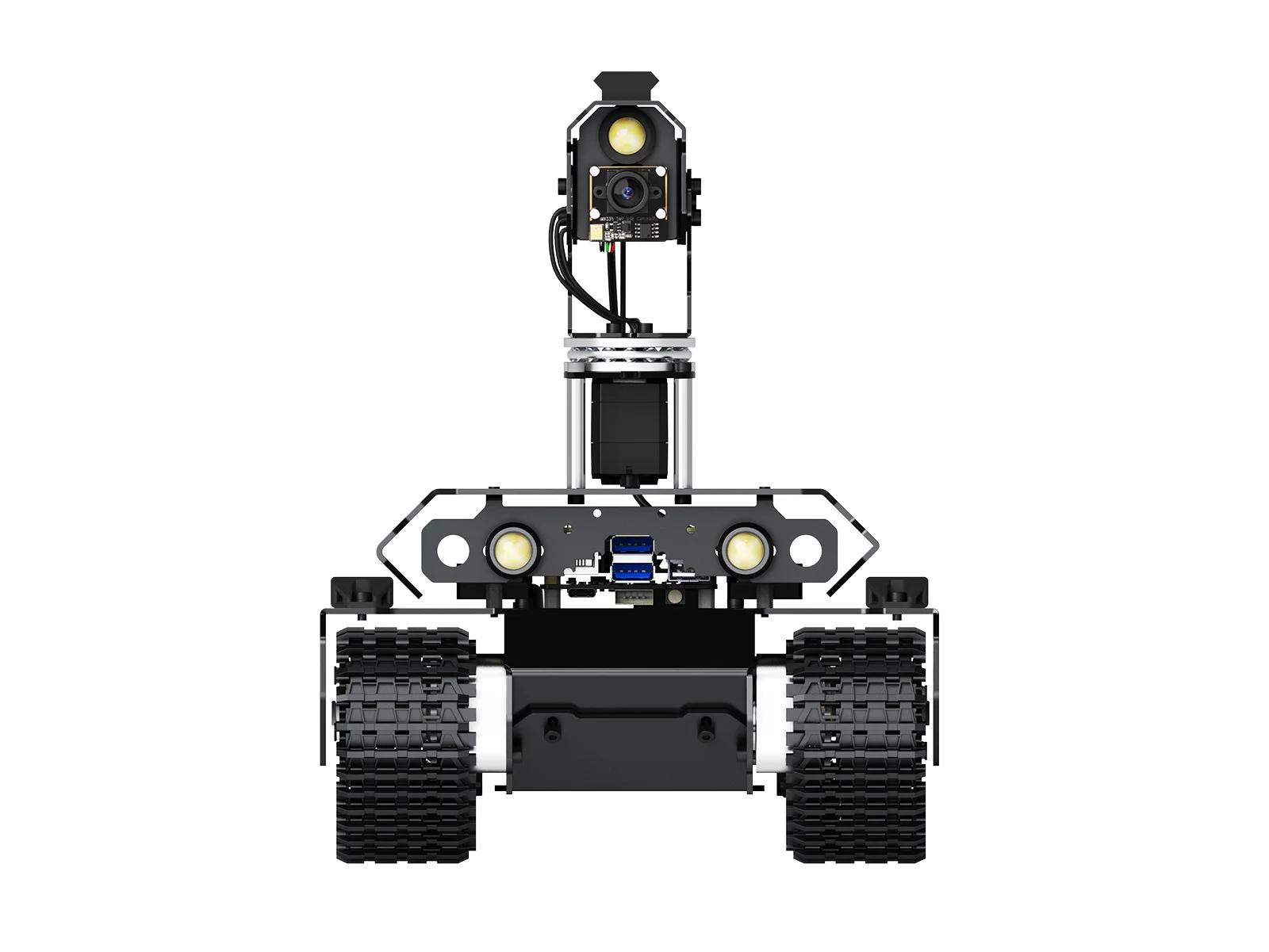 UGV Beast PT PI5 AI Kit, Robot AI cingolato fuoristrada Open-source, con modulo Pan-Tilt, visione Computer, adatto per Raspberry Pi5