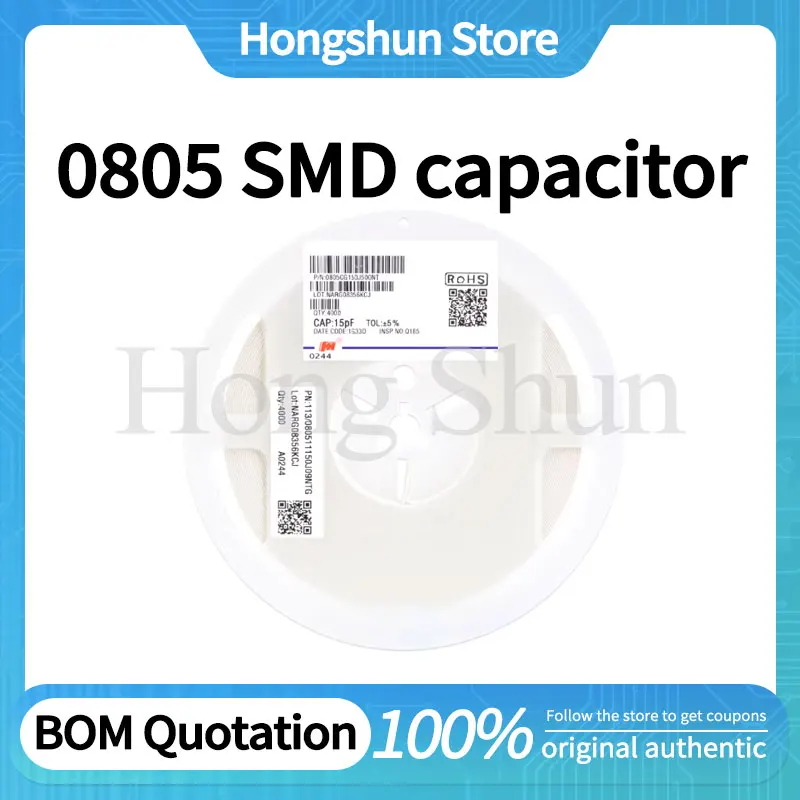 100 4000Pcs 0805 SMD capacitance 1pF 2pF 3pF 4pF 5pF 6pF 8pF 10pF 100uF 100pF 1nF 10nF 15nF 100nF 0.1 1uF 2.2uF 4.7uF 10uF 47uF