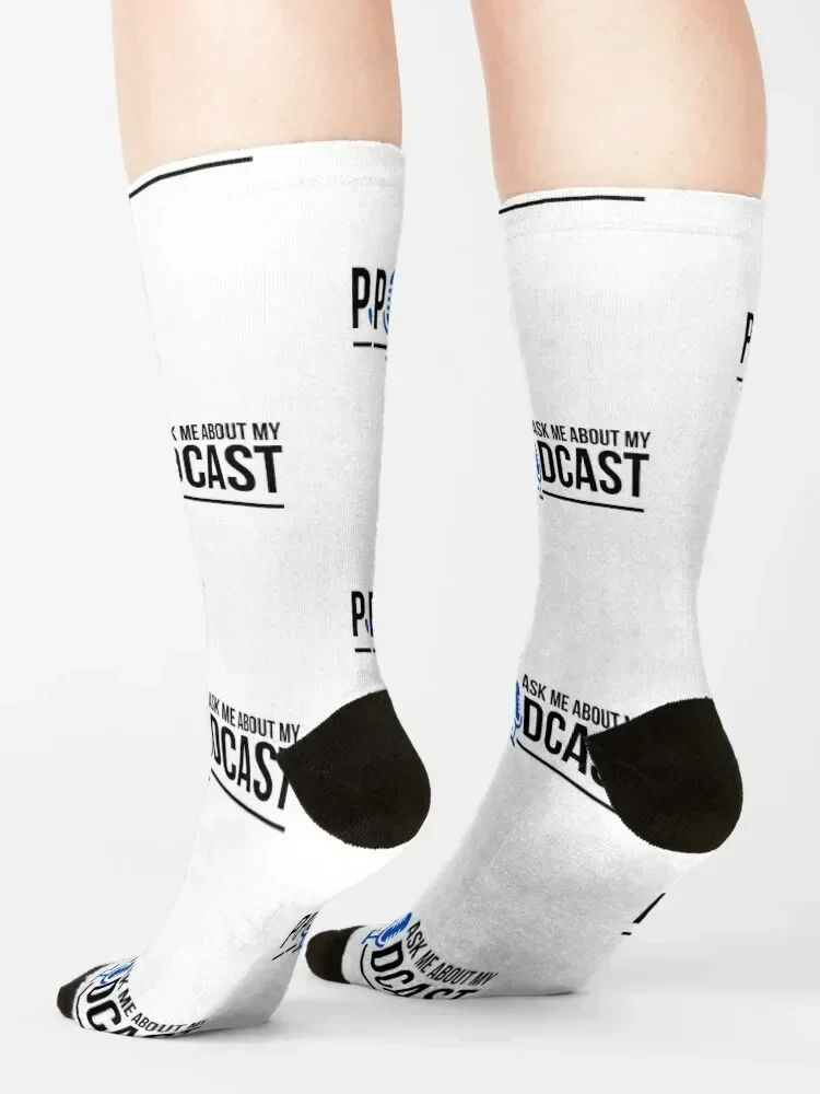 Ask Me About My Podcast Socks bright garter Running Wholesale tennis Socks Man Women's