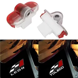 2Pcs LED 자동차 문 유령 그림자 로고 프로젝터 조명 ​​장식 램프 좌석 Alhambra Leon MK1 2005 2006 액세서리
