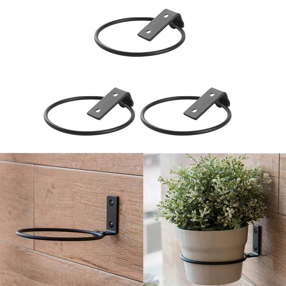 3pcs Small/Large Potted Plant Metal Racks Durable Wall-Mounted Potted Plant Rack Gardening Supplies Garden Tool