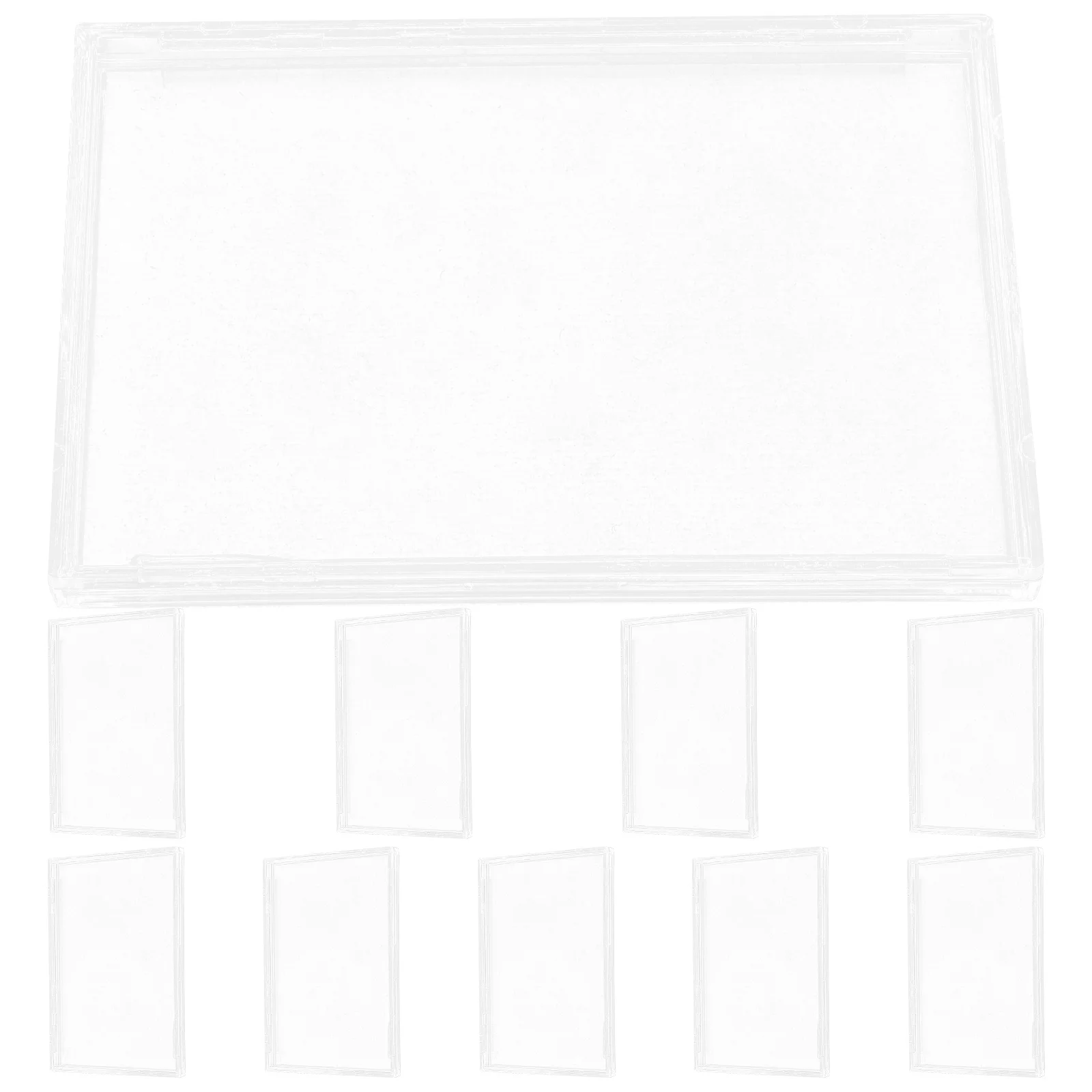 Caja de tarjetas de 10 Uds., estuche rígido de acrílico transparente para tarjetas de juego, protección comercial, resistente al agua, soporte reutilizable para exhibición