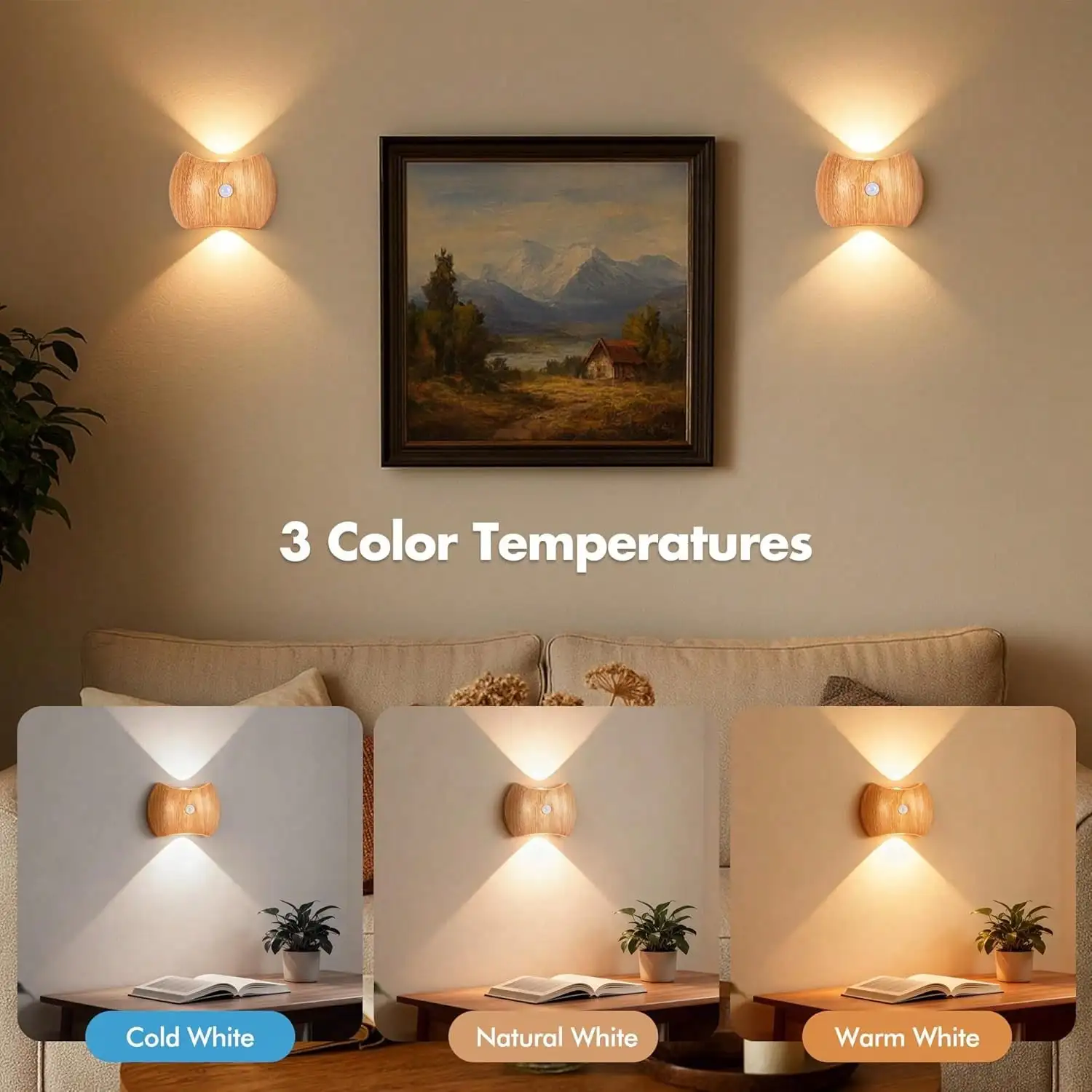 

Magnetic LED Motion Sensor Light, USB rechargeable alloy lamp for cabinets, hallways and home decor