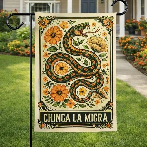 Chinga La Migra Garden House Flag, Anti Deportations, Immigrant Support,Liberal PPZ