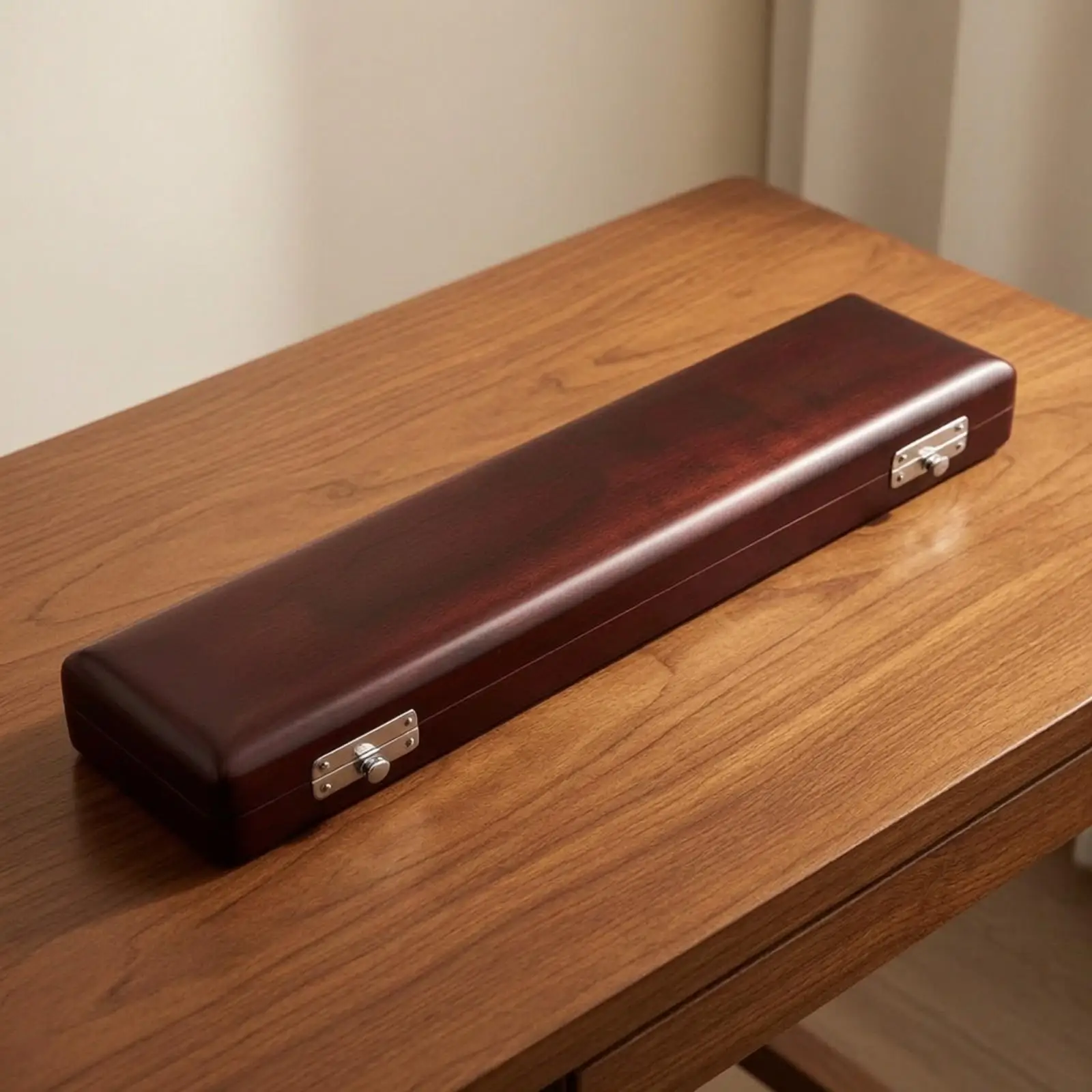Secure Birch Wood Flute Case | rigid guarding Design, Wooden Flute Case with Metal, for common use