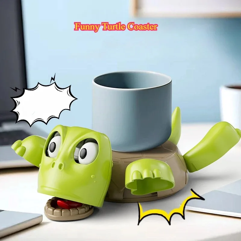 

3D Printed Panicked Turtle Coaster Home Office Decorative Coffee Tea Cup Mat Insulation Pad Mug Holder with Funny