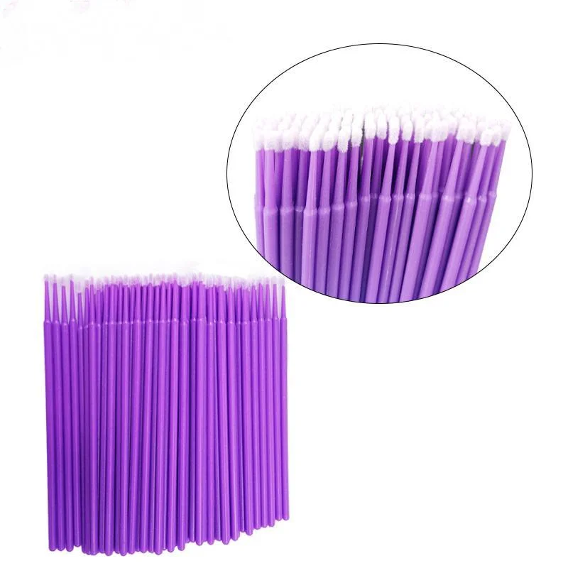 100 個歯科使い捨てマイクロアプリケーターブラシ綿棒液体アプリケーションと除去歯科用品オルソツール