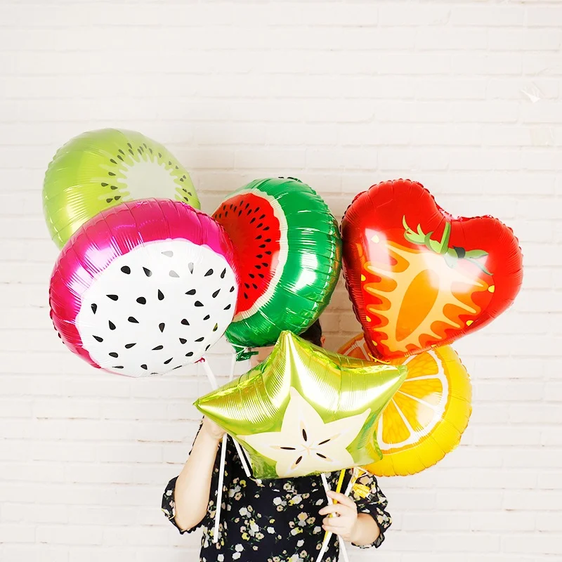 Cartoon Fruit Watermelon Strawberry Pitaya Orange Birthday Balloons Wedding Holiday Festival Party Decoration Toy Foil Balloon