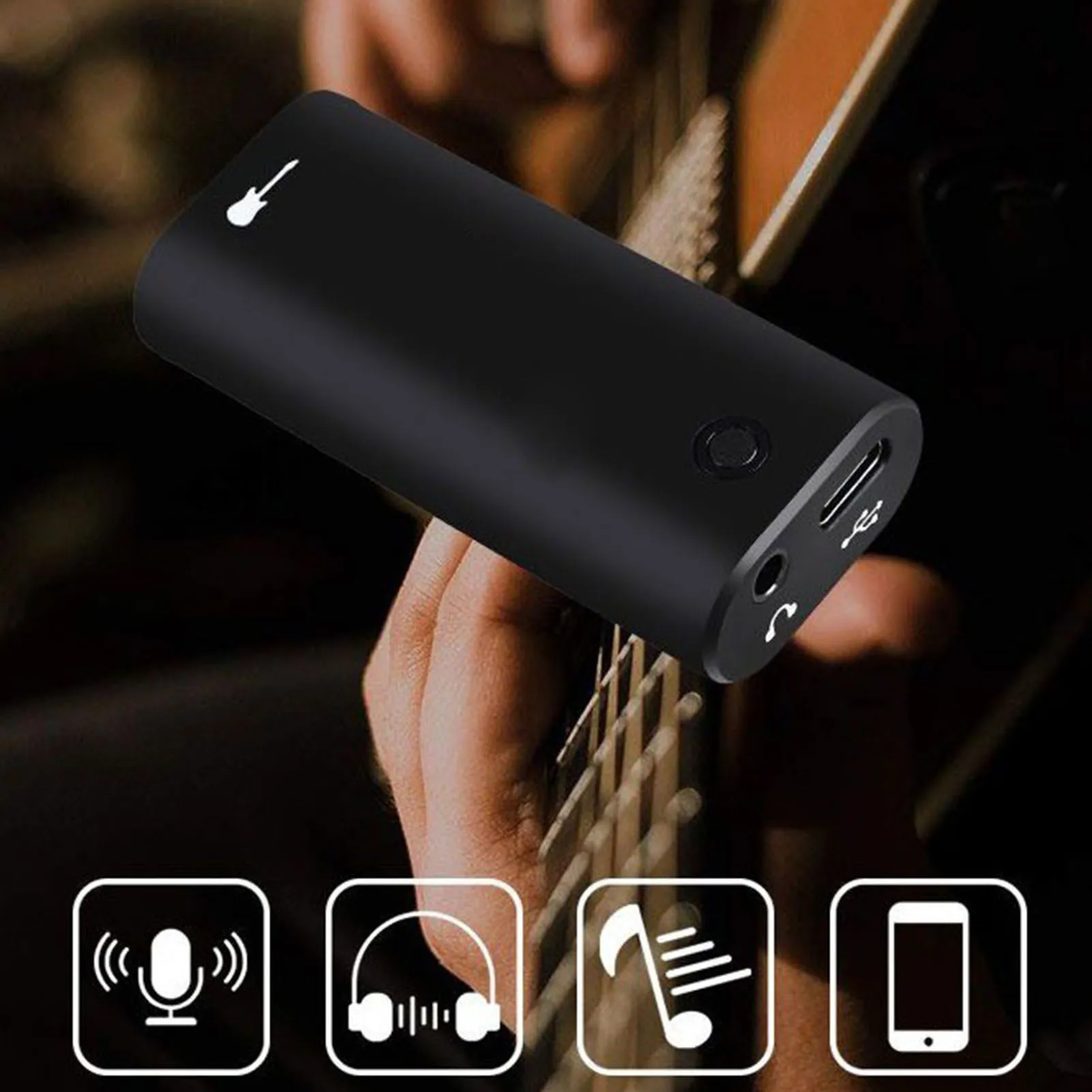 Pocket Guitar Sound Interface Fit for IOS Phone Tablet Portable Plug and Play Guitar Internal Recording Sound Card with Type C