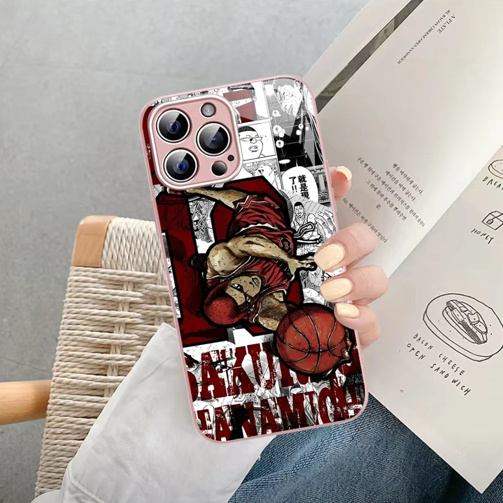 Japan Comic Slam dunk Sakuragi Phone Case For iPhone 14 13 12 Mini 11 Pro XS Max X XR 14 Plus Tempered Glass Cover