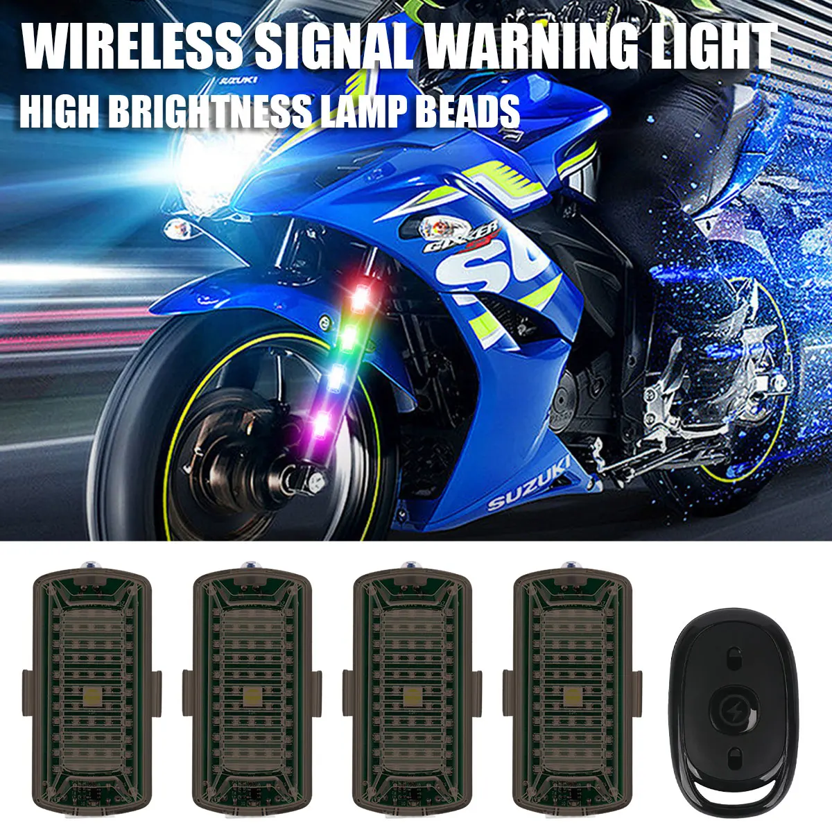 4/2/1in1 Wireless LED Drone Strobe Light RGB for Motorcycle Car Bike with Remote Control Flash Warning Light Signal Light